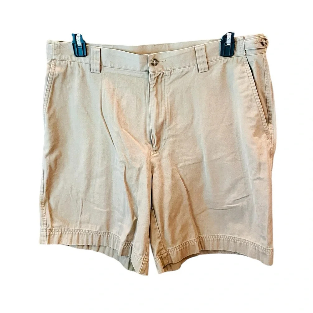 Daniel Cremieux Signature Collection flat front khaki chino shorts SZ 38 tan